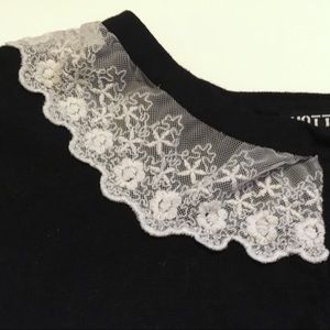 Black Hot Topic Lace Collar Cardigan Skull buttons